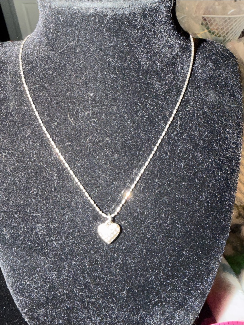 Brighton diamonds, lace and Silver Heart Pendant Necklace with crystals. NWOT